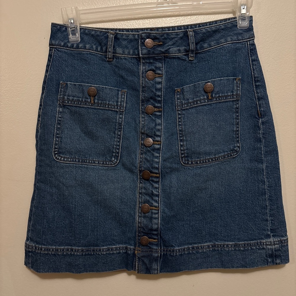 LOFT Blue A-Line Mini Skirt for Casual Occasions
